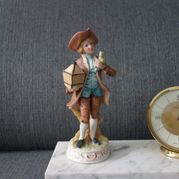 Vintage Ruhla Clock Made in Germany on base with German Figurine - Picture 3 of 16